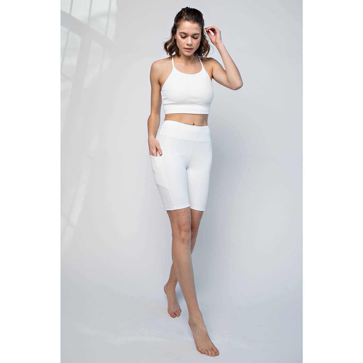 Rae Mode - Wholesale Athletic Shorts - Women's - NYLON RIB BIKER PANTS WITH SIDE POCKETS16