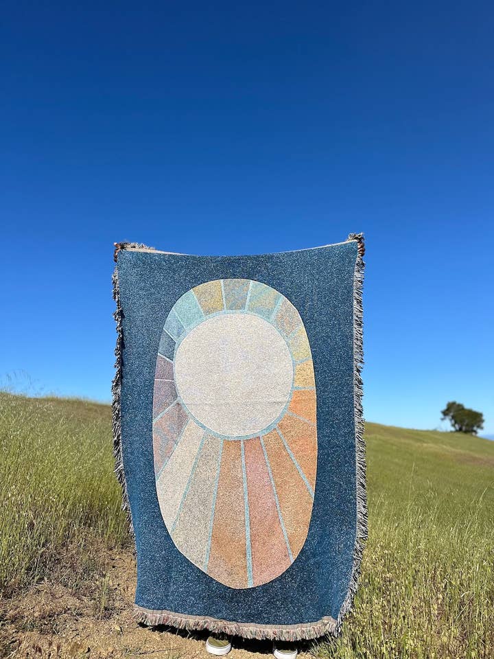 Moonbow Throw Blanket, 100% Cotton Moon Tapestry for wholesale by Many Moons Publishing