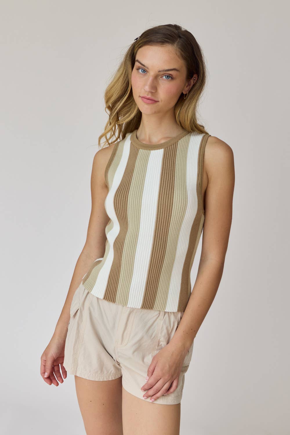 Blue PT18139 - Isabella Striped Rib Knit Top for wholesale on Faire5