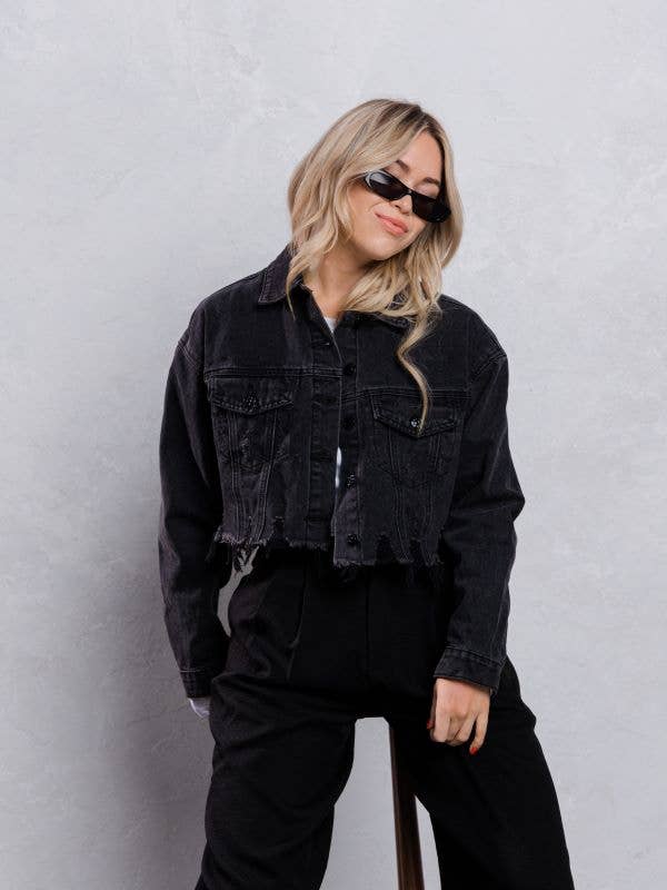 Trio Urban - Wholesale Denim Jacket - Women's - Frida Muse Crop Denim Jacket20