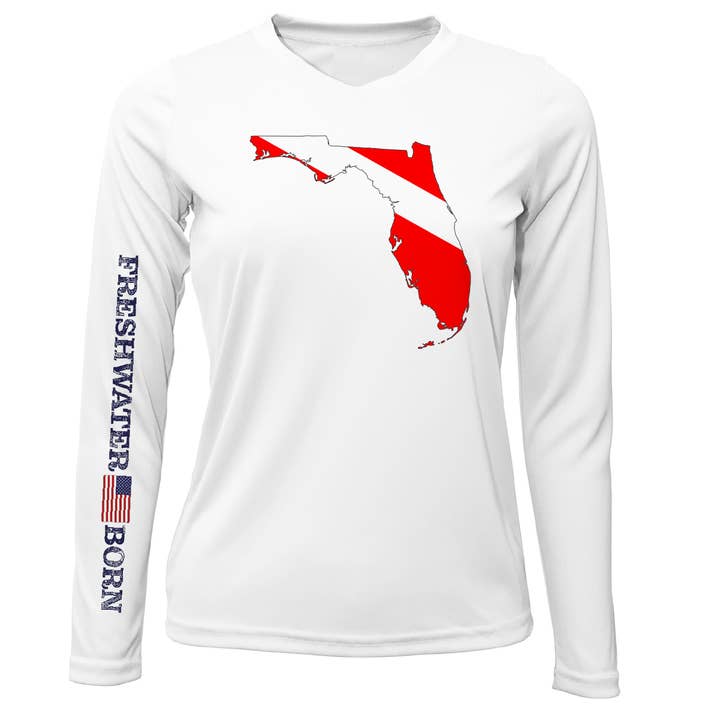Florida Diver Freshwater Born Women's Long Sleeve UPF 50+ Dry-Fit Shirt for wholesale by Saltwater Born