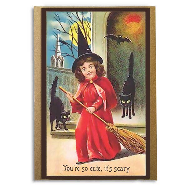 A Zillion Dollars - Wholesale Halloween Card - You're So Cute, It's Scary; Vintage Halloween Card; Funny Ha