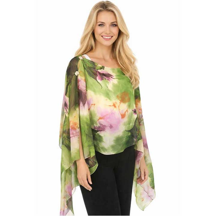 The Magic Scarf Company - Vendita all'ingrosso Poncho - Donna - Poncho/Cappa setosa con sei bottoni29