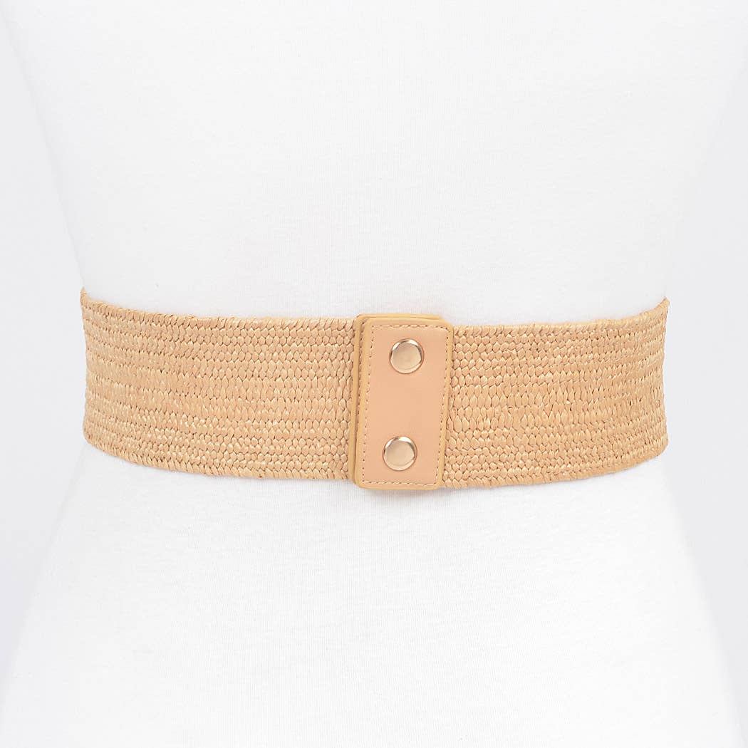 3AM BY H&D ACCESSORIES – Großhandel Gürtel – Damen – Elastischer geflochtener Strohgürtel3