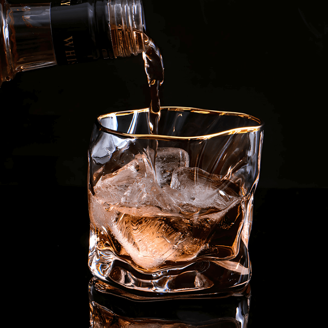 TsukiGlass – Copo de coquetel/álcool por atacado – Conjunto de 4 Copos de Cristal Japonês para Whisky Gold Hoshi12