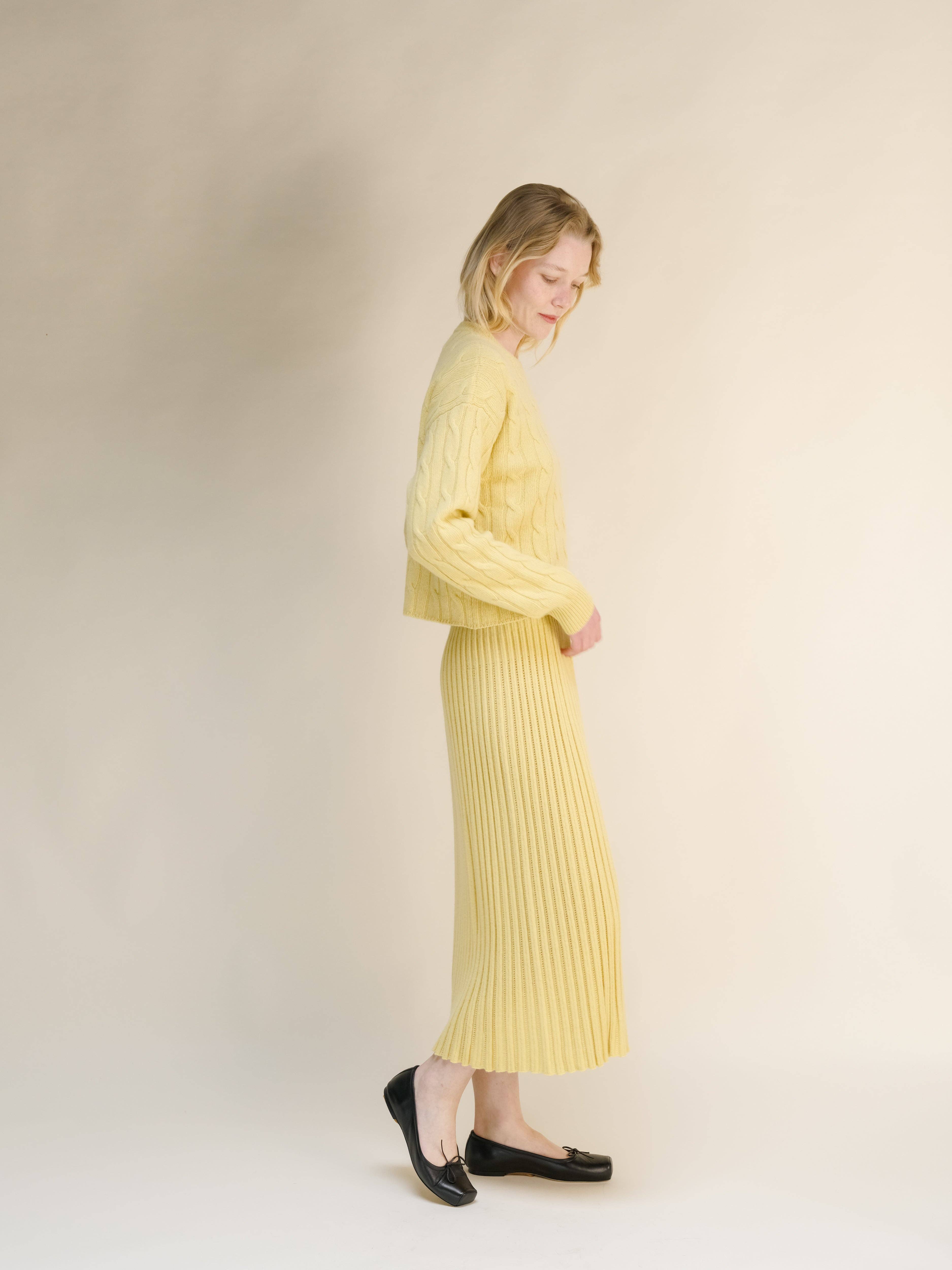 Lèmme - Vente Jupe – femme - Jupe perforée en mélange de cachemire tricotée en 3D18