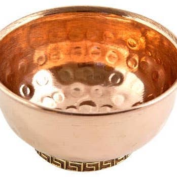 GREENROOTS USA LLC - Wholesale Decorative Plate/Dish/Bowl - Hand Hammered Copper Offering Bowl - 3"D, 1.75"H0