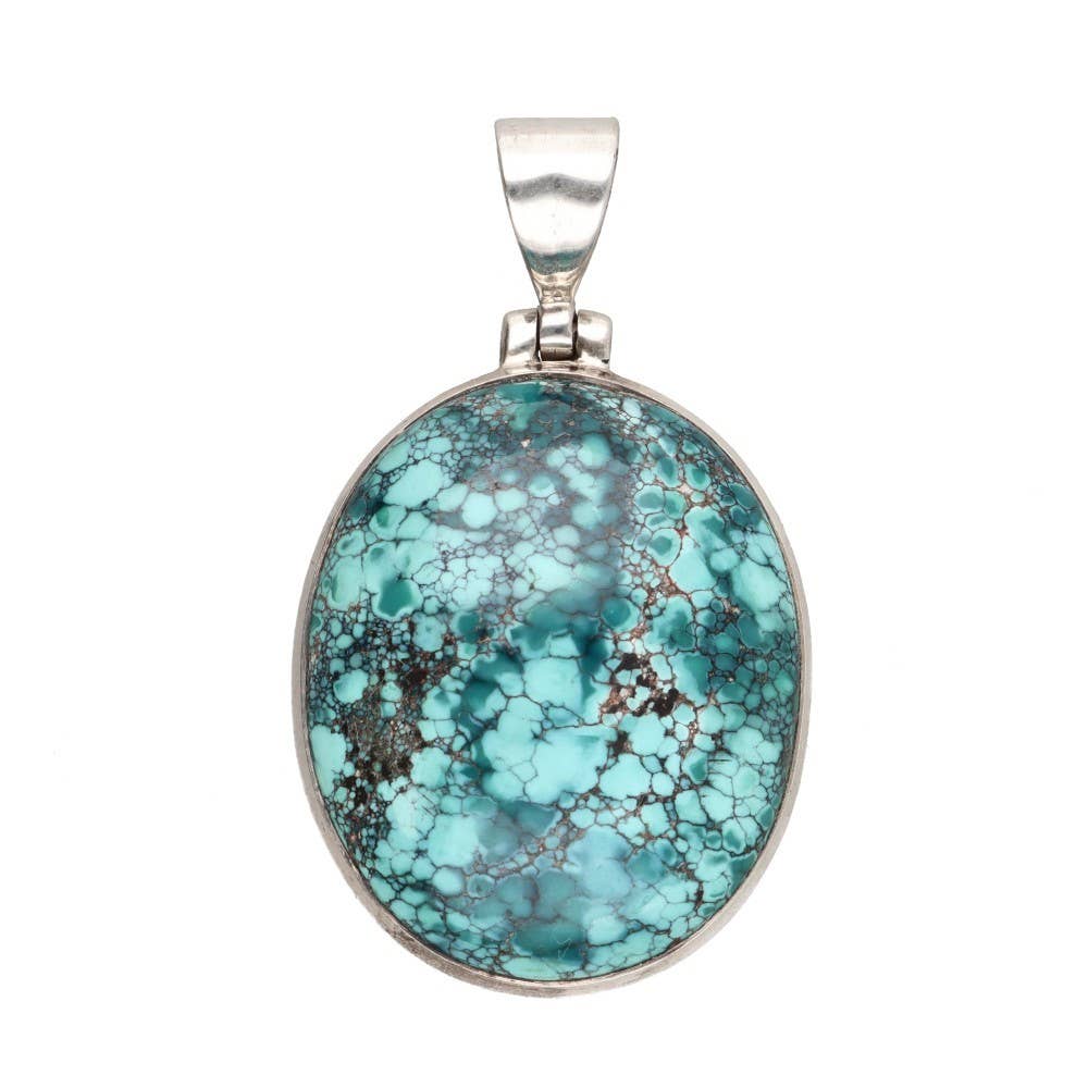 Vives de la Cortada S.L - Wholesale Individual Charm/Pendant - Random Tibetan Turquoise Pendant in 925 Sterling Silver0