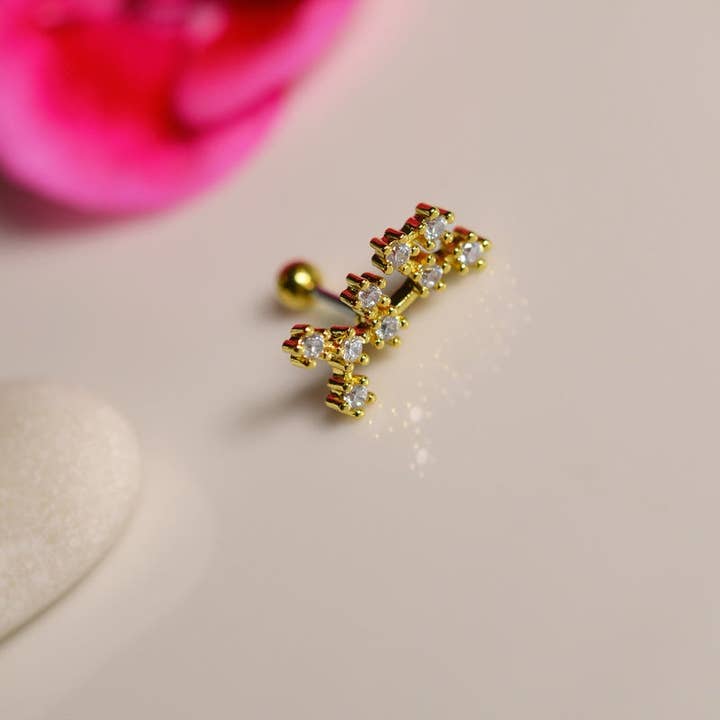 StockJWL - Wholesale Stud/Post Earrings - 12 Zodiac Earrings, Constellation Stud Earring Stud Piercing Tragus Helix Lobe and Cartilage Silver And Gold50