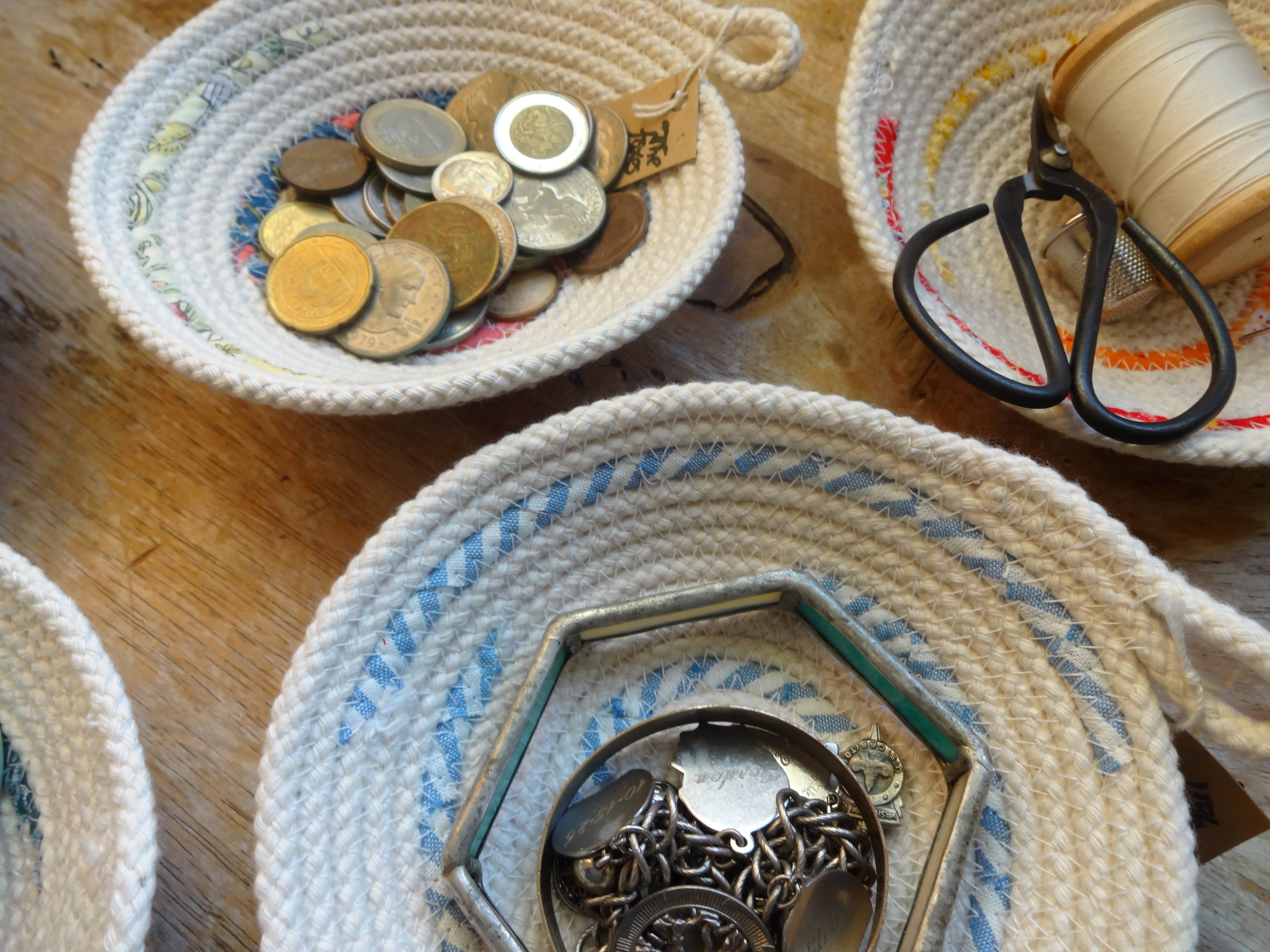 The Foxes Tail – wholesale Dekorativ tallrik/fat/skål – Tyg Wrapped Cotton Rope Bowl: Stor21