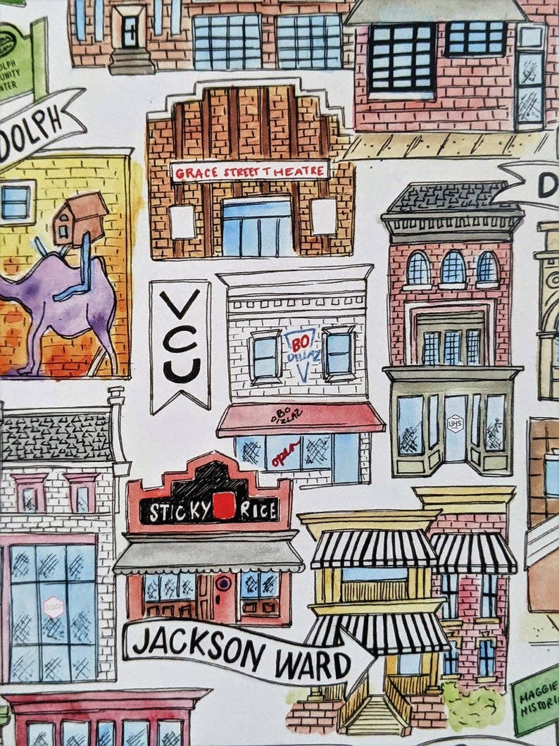 Mad Kitchen Co. - Venta al por mayor Ilustración - Barrios de Richmond Art Print8