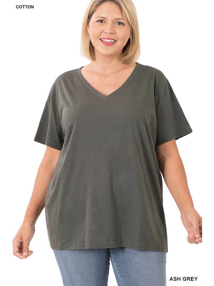 Vanilla Monkey - Wholesale Tunic - Women's - Plus Boyfriend V-Neck Tee