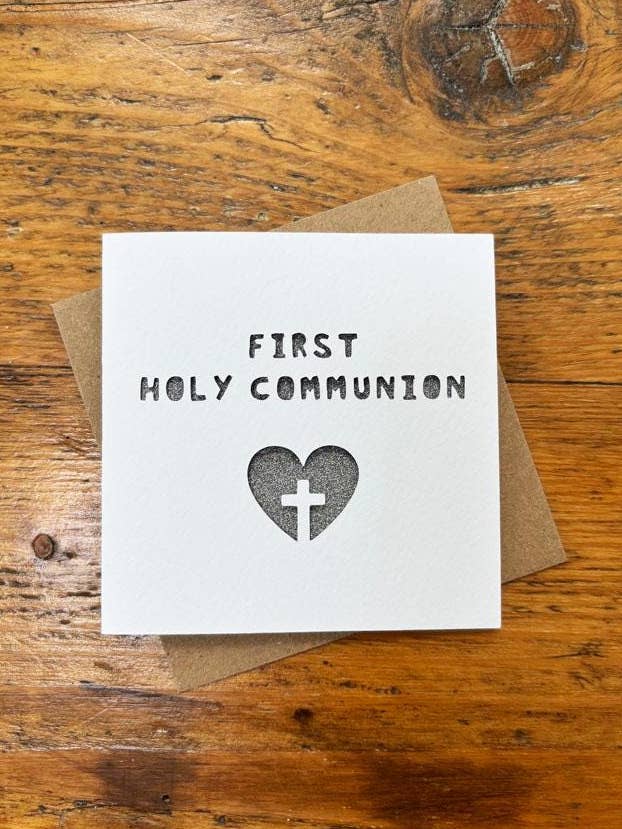 Paper Cut Miniature First Holy Communion Cross Card for wholesale by Laura M Designs