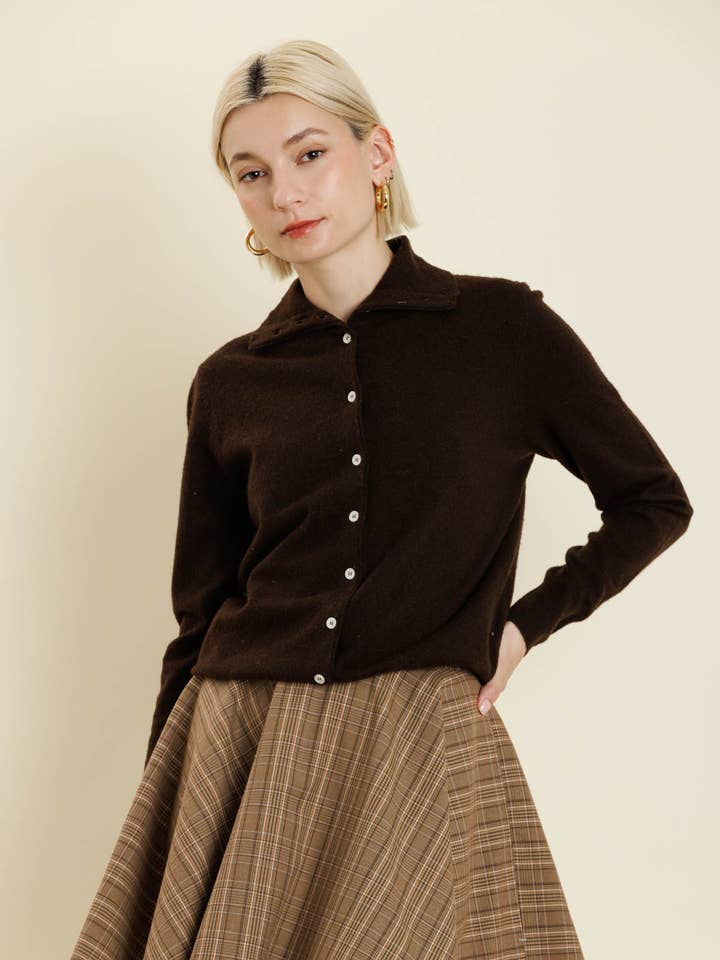 AKO2079 - ROLL NECK CARDIGAN for wholesale by Aureum