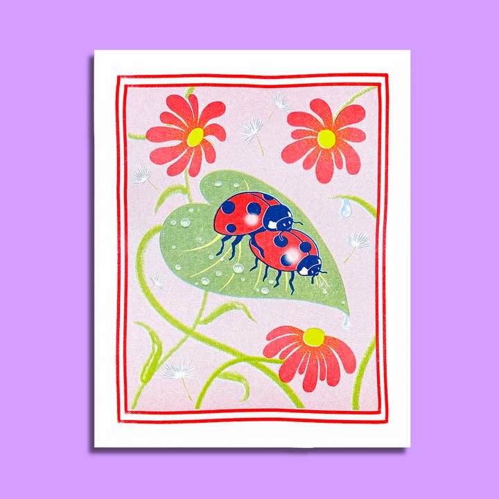 Love Bugs - Risograph Print for wholesale by Tamiko Sidore Studio