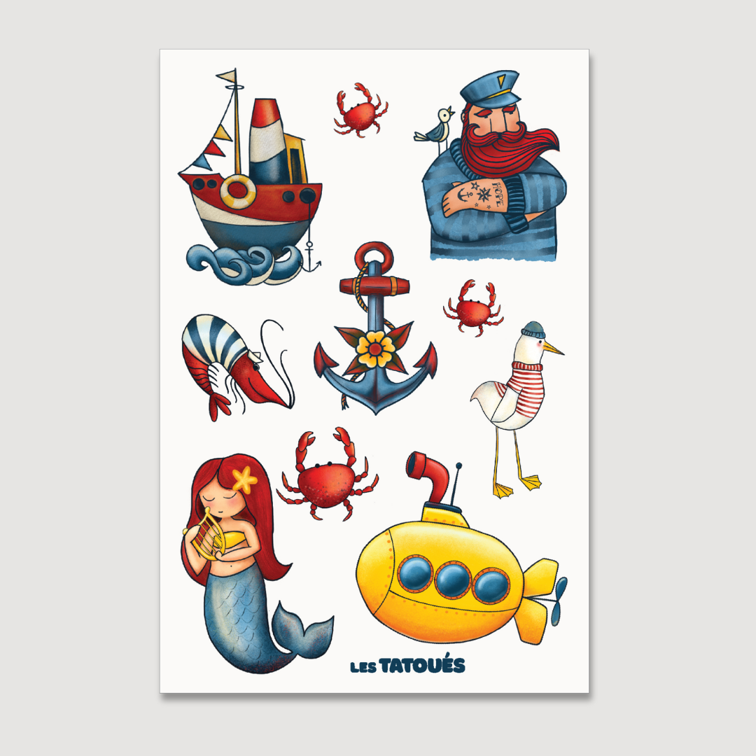 Les Tatoués - Wholesale Temporary Tattoo - Kids - The Fisherman - Temporary Tattoos2