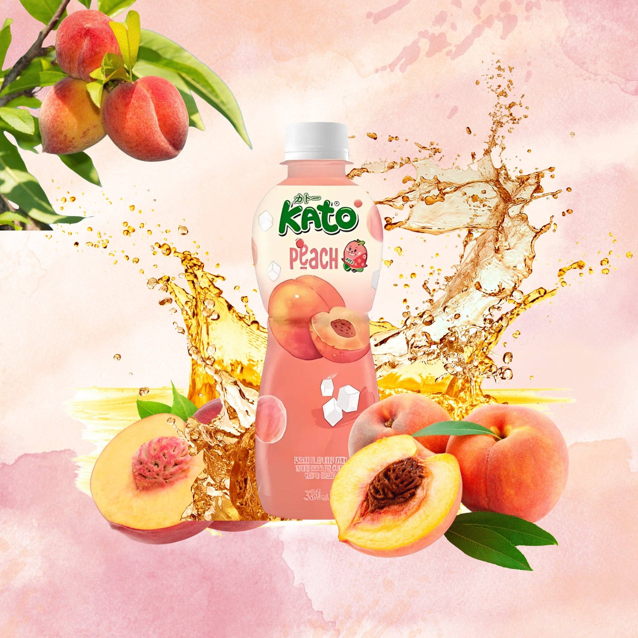 utoppa GmbH - Wholesale Fruit Juice - KATO Peach Juice with Nata de Coco 320 ml1