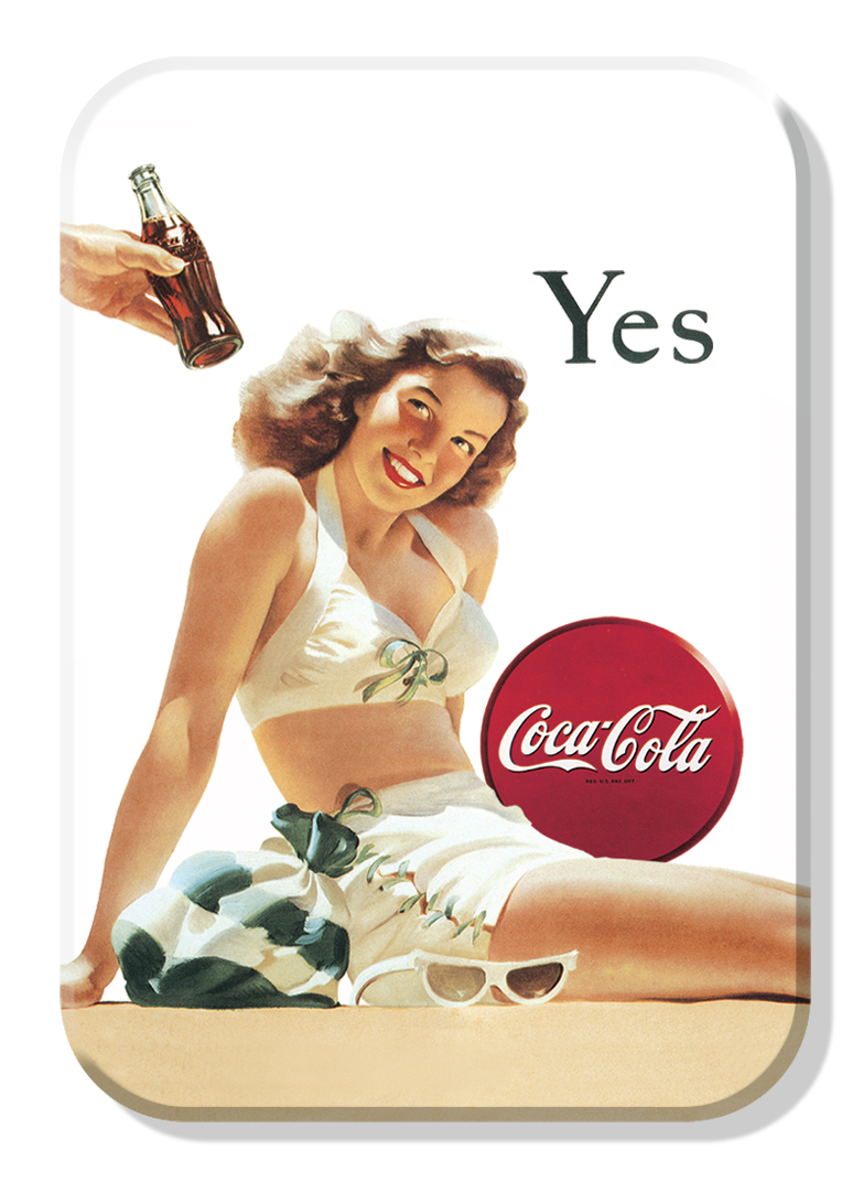 Desperate Enterprises – wholesale Magnet – Magnet: COKE Yes Metal wrapped with printed media0