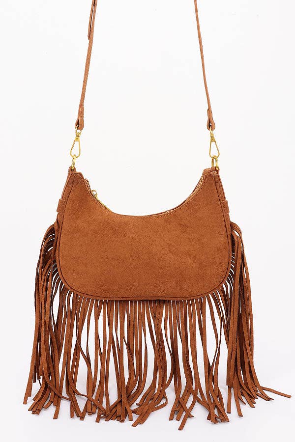 Shop Neighbors - Vendita all'ingrosso Borsa a tracolla - Donna - Borsa a tracolla in camoscio con frange rifinite3