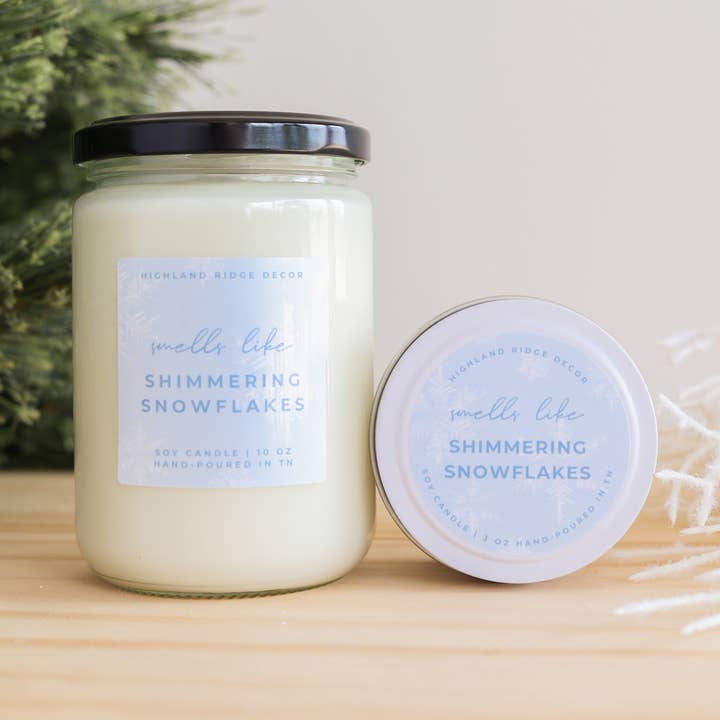 Highland Ridge | Handmade Home Decor - Vendita all'ingrosso Candela in vasetto - Candela Fiocchi di Neve Scintillanti0