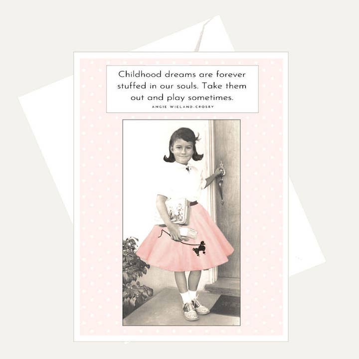 Old Photo - Poodle Skirt - Childhood Dreams Friendship Card for wholesale by Bellflower Girl
