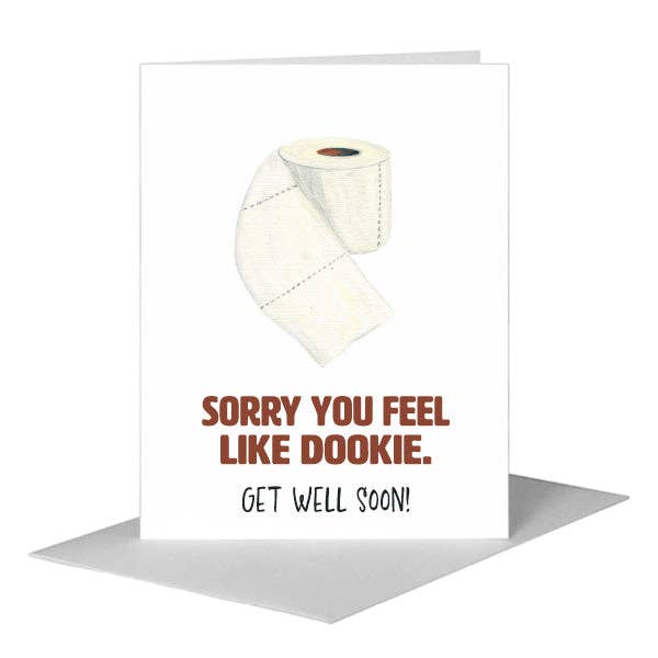 Printed Canvas - Wholesale Get Well Card - Toilet Paper Roll Upright, Greeting Card (#8058P)