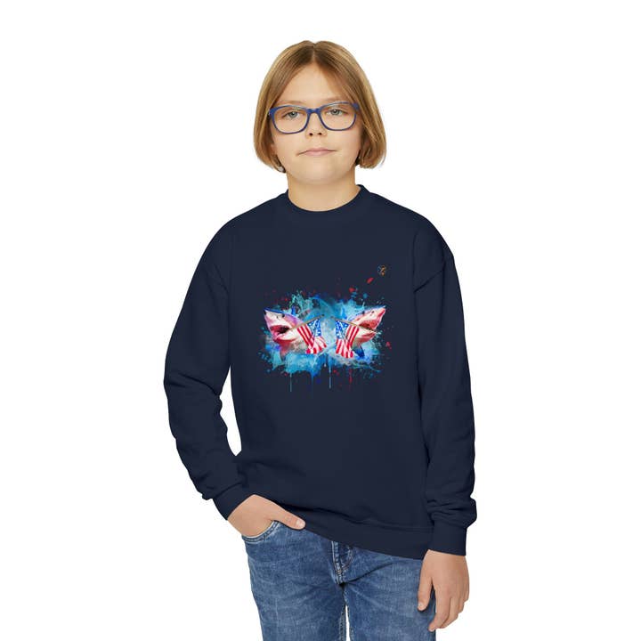 Sweatshirt met ronde hals voor jongeren voor wholesale door 2 Sharks Apparel And More
