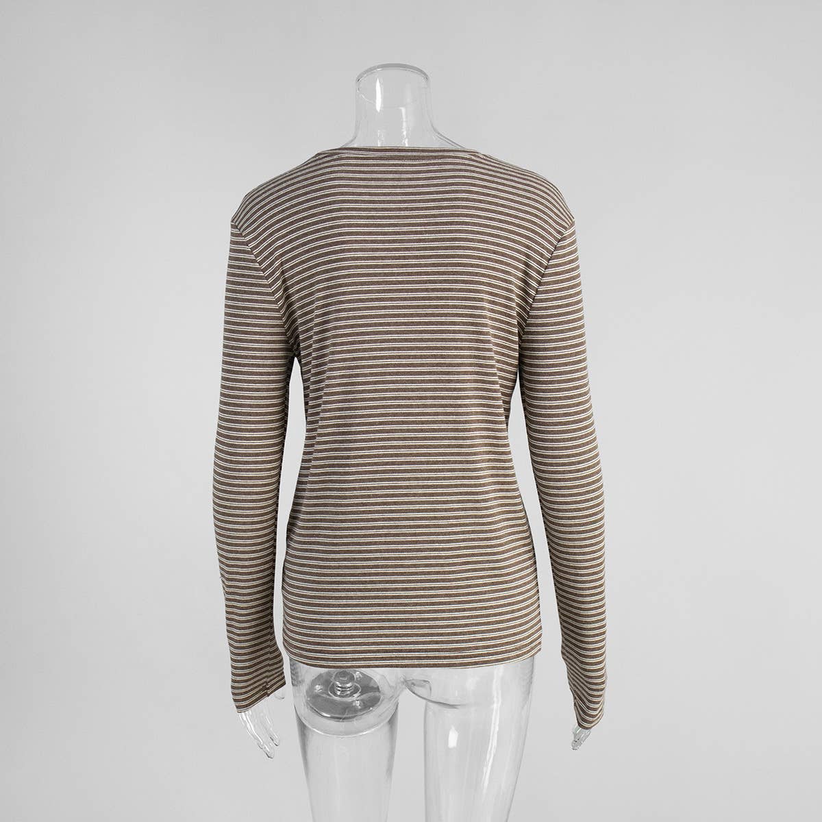 Hope & Sunshine - Vendita all'ingrosso Maglietta - Donna - Maglietta a maniche lunghe aderente in cotone a righe23