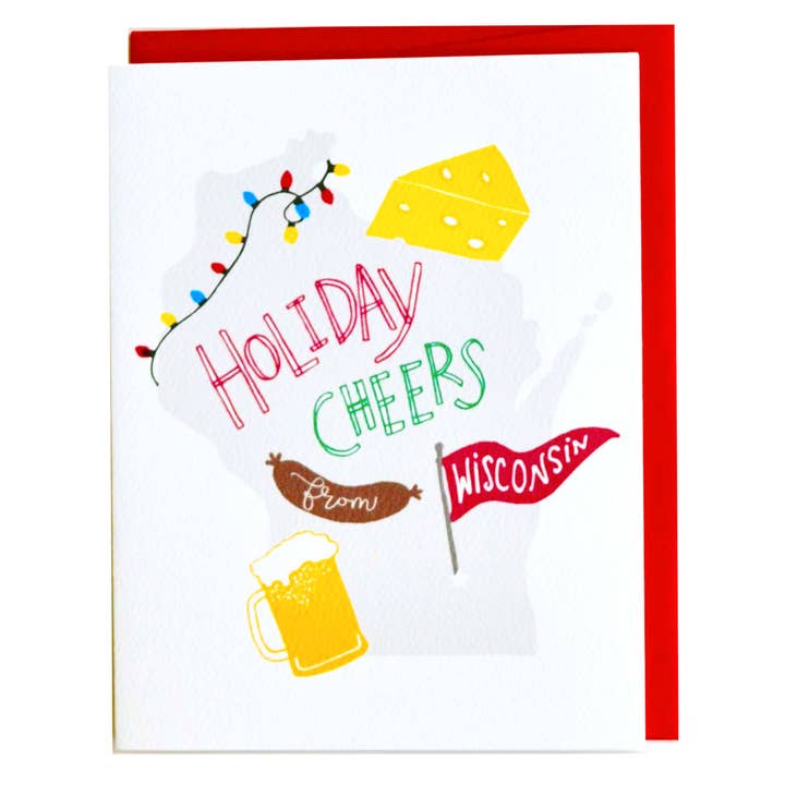 Cracked Designs - Wholesale Season's Greetings Card - Holiday Cheers From Wisconsin!