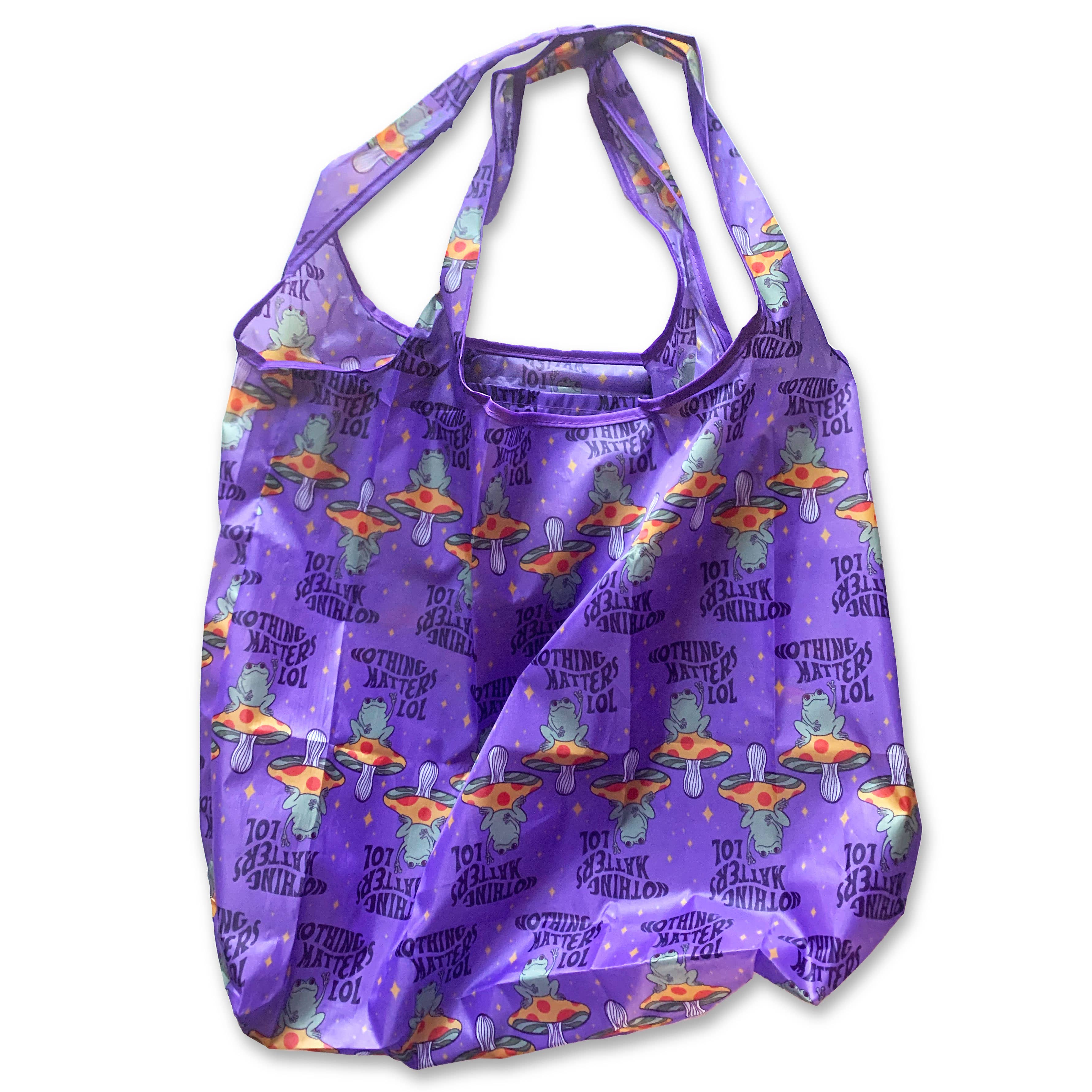 Krystan Saint Cat - Wholesale Grocery/Shopping Bag - Nothing Matters Frog Fold-Up Reusable Grocery Bag1