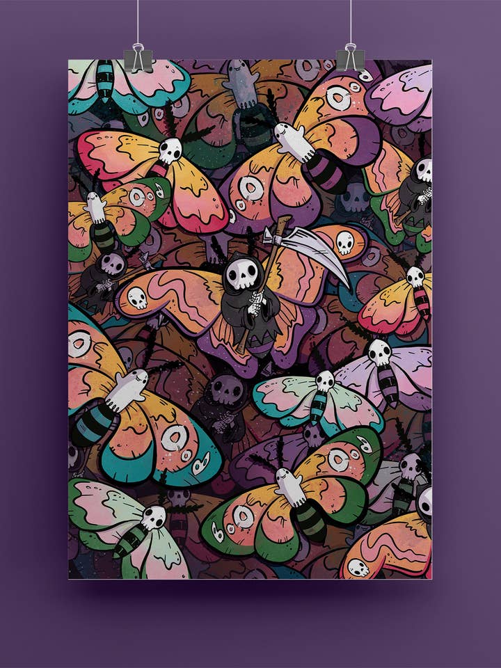 Very Deadly Moths Kunsttryk for engroshandel hos by Sarah Simpson