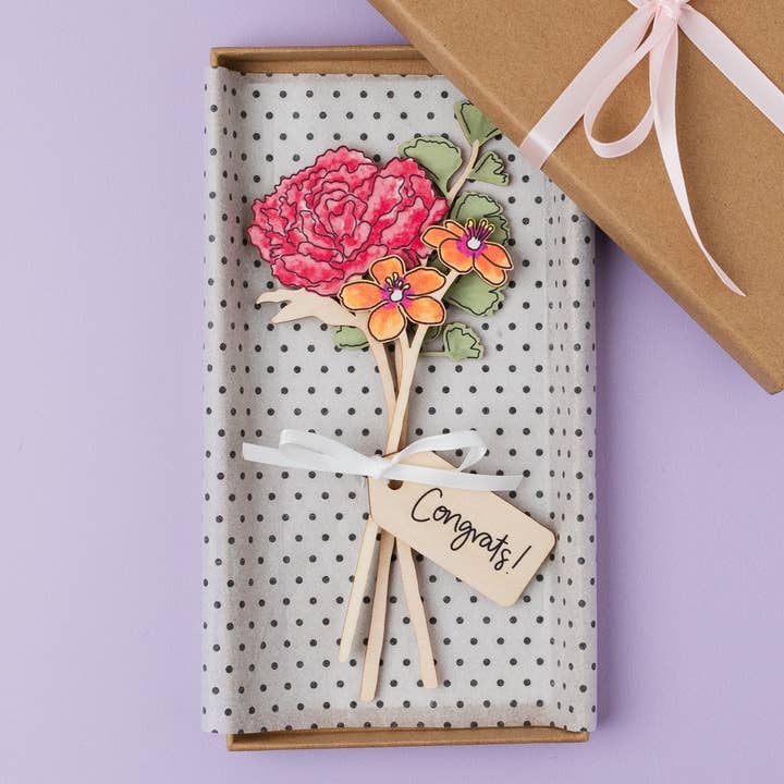 Congratulations Gift - Wooden Flower Bouquet for wholesale by DaphneRosa