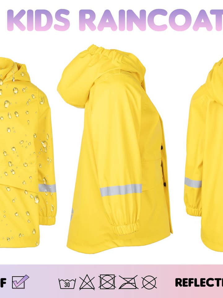 Fringoo Group Ltd – wholesale Raincoat – Kids – Personalised Kids Raincoat - Yellow1