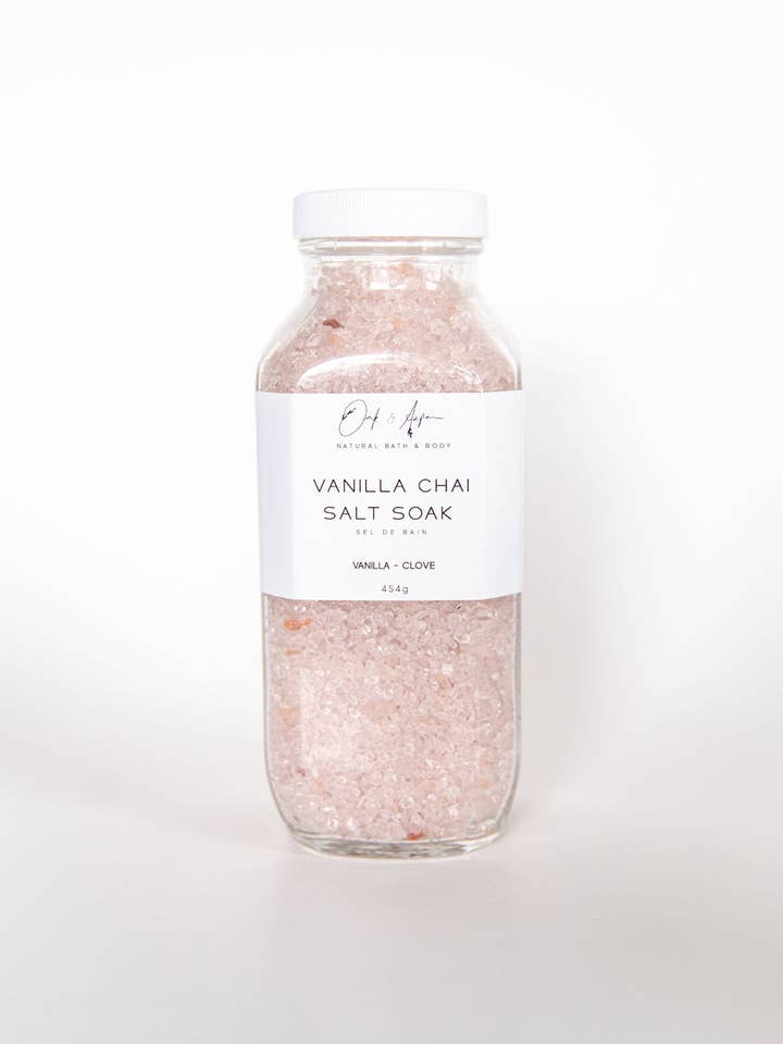 Salt Soak : Vanilla Chai 454 g pour la vente par Oak & Aspen Soapery