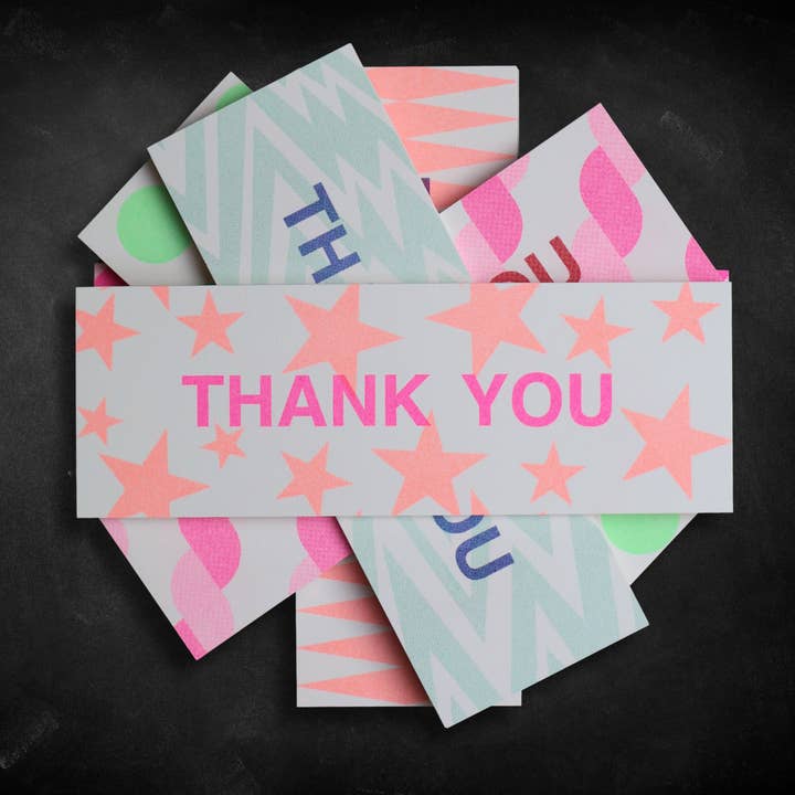 Petra Boase Ltd (US Duties Paid!) - Wholesale Thank you card - Skinny Notecard Pack Thank You - Stripes2