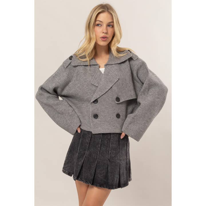 HYFVE - Wholesale Jacket - Women's - Double Breast Sweater Trench Jacket11