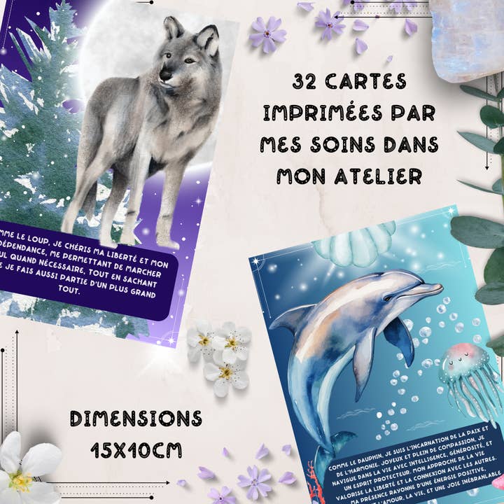 Les Moonettes - Vendita all'ingrosso Tarocchi - Carte di affermazione positiva Animals of Light (32 carte)4
