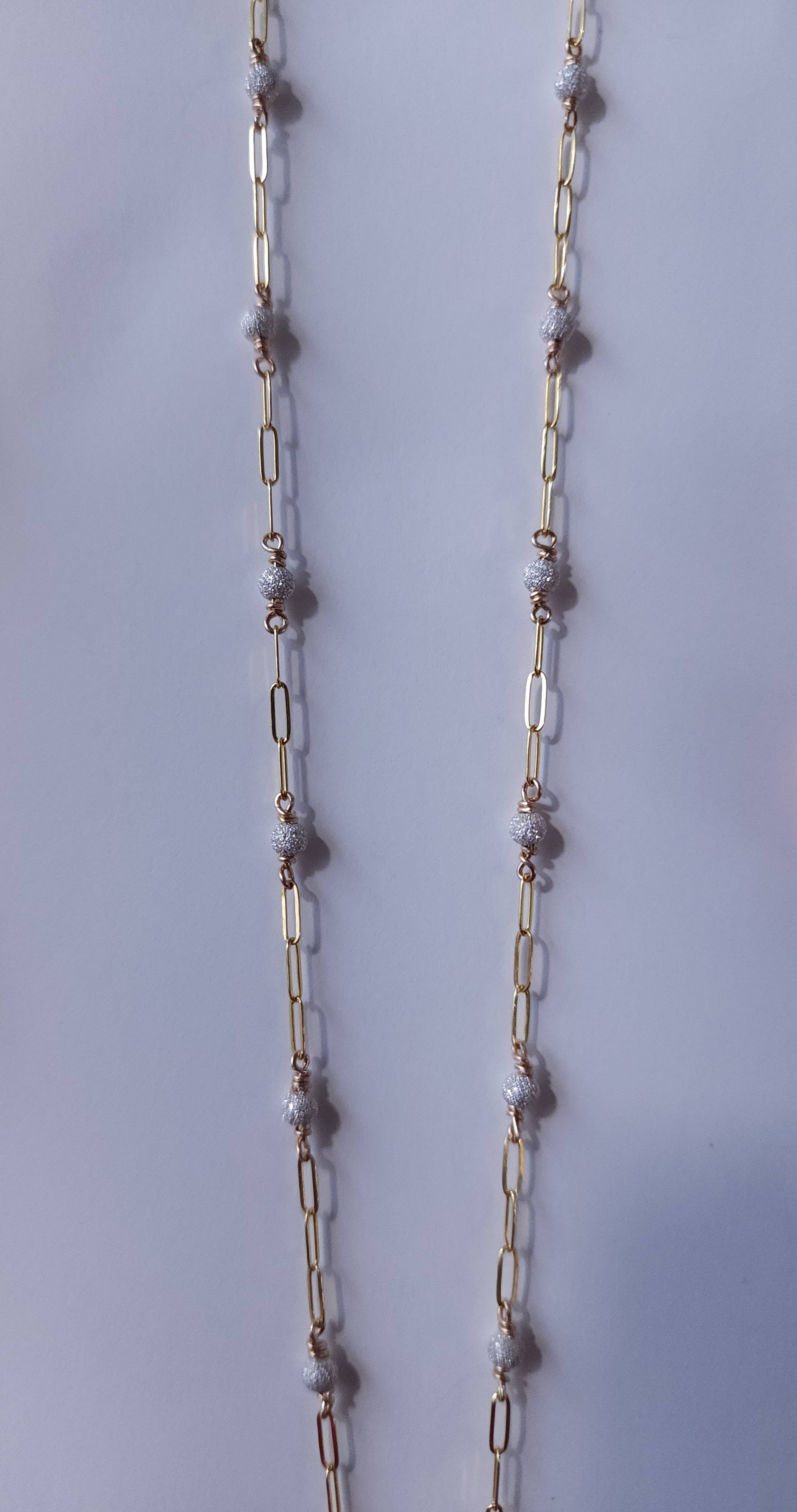 Half Moon Jewelry Designs - Wholesale Link & Chain Necklace - Mixed Metal Beaded chain by the foot, Gold-Filled & Sterling Silver 2