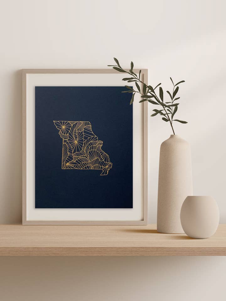 Missouri map | screenprint for wholesale by Suz Bax Art