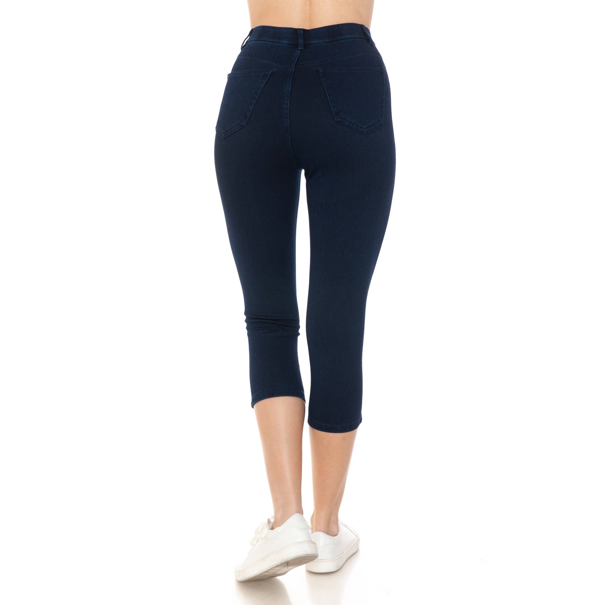 Leggings Depot - Vendita all'ingrosso Pantaloni sportivi/da jogging - Donna - Jeggings corti con tasche posteriori (21 pollici con cucitura interna)3