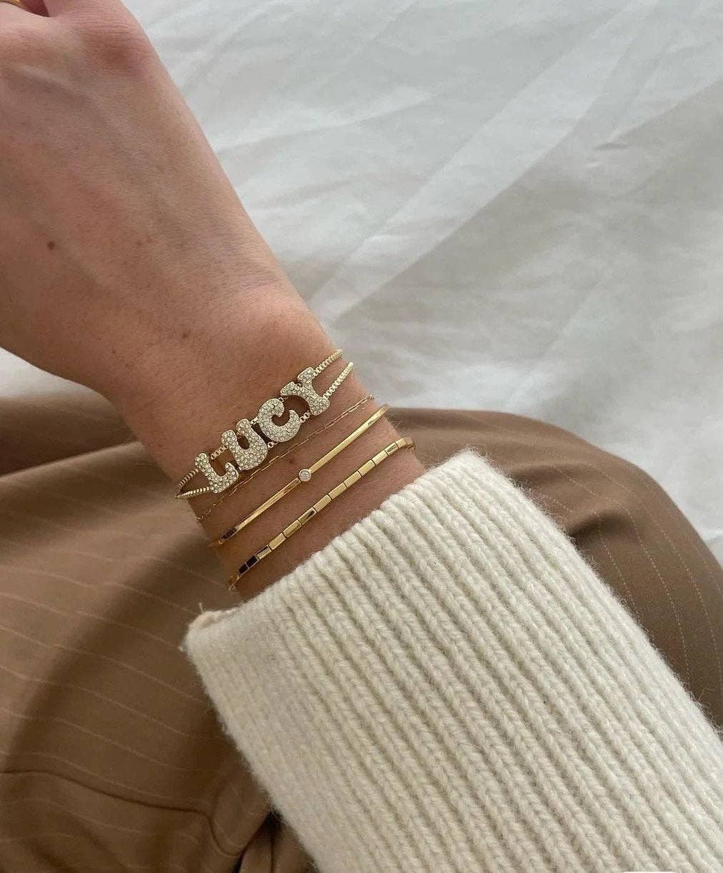 ZEN&CO Studio - Wholesale Charm/Dangle Bracelet - INDIE Personalized Nameplate charm bracelet,  Sterling Silver, 18K Gold Plated, Freshwater Pearl, Nature Stone4