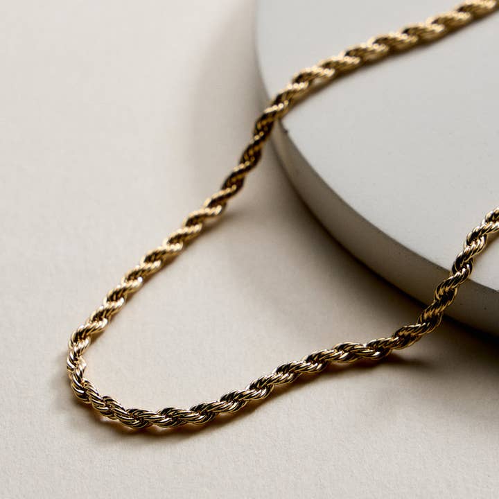 GD Gold Filled 2mm Twisted Rope Chain Necklace for wholesale on Faire