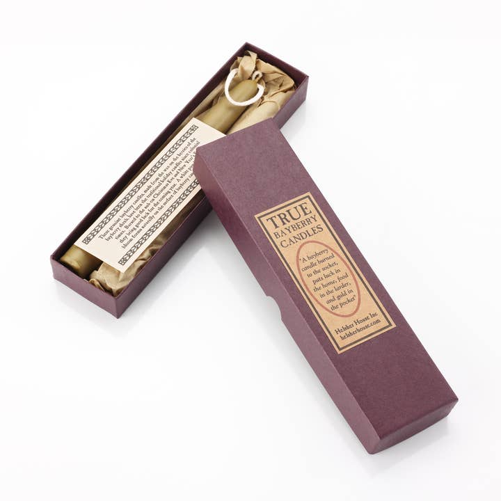 1 PAIR REAL BAYBERRY TAPER CANDLES for wholesale by HELSHER HOUSE INC