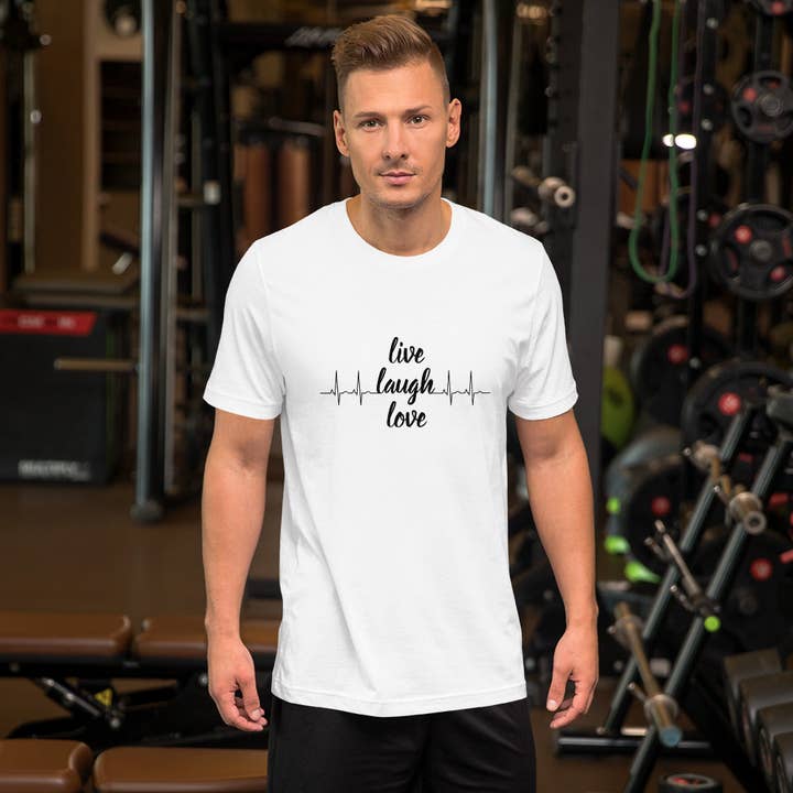 Live Laugh Love t-shirt, uniseks voor wholesale door Souverista