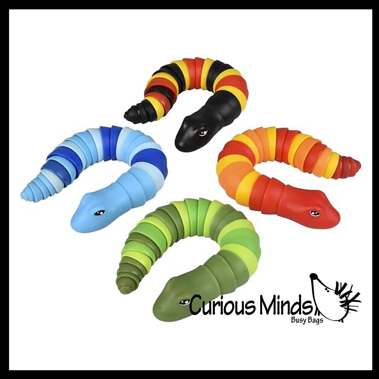 Curious Minds Toys - Venta al por mayor Pelota antiestrés - Niños - 1 serpiente articulada grande, menea, inquieta, articulada, en movimiento9
