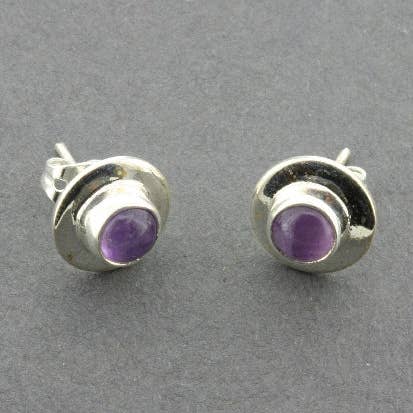 Amethist bezel oorstekers voor wholesale door Makers & Providers