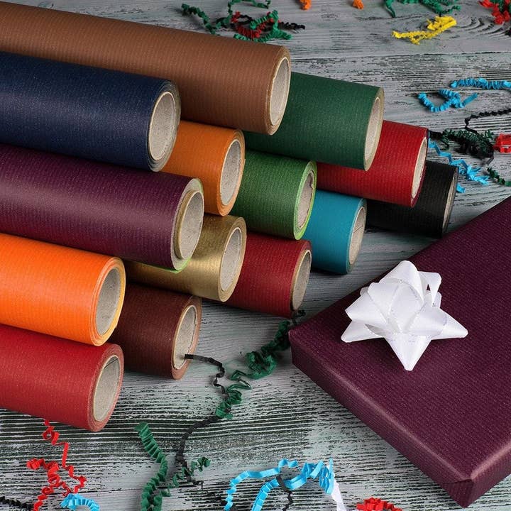 Natürlich verpacken – Großhandel Geschenkpapierrolle – Geschenkpapier Schwarz und Grau, zweiseitig bedruckt, gerippt, 0,80 x 10 m