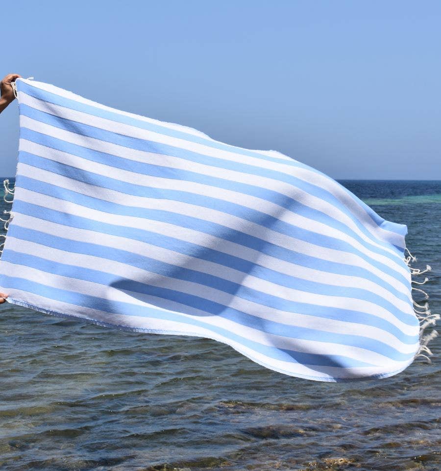 Fouta Tunisia - Vendita all'ingrosso Telo mare - Fouta Alaska con righe verticali eleganti13