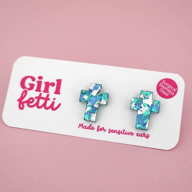 Girlfetti - Wholesale Stud/Post Earrings - Christian Easter Cross Acrylic Stud Earrings5