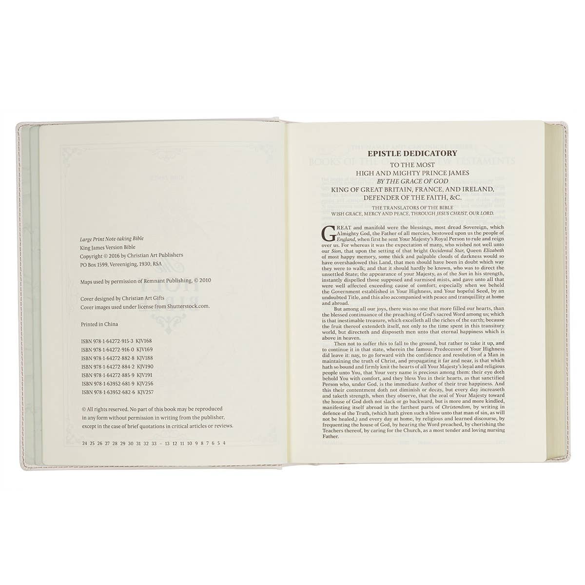 Christian Art Gifts - Wholesale Display Book - KJV Note-taking Bible LP Faux Leather HC, White Floral5